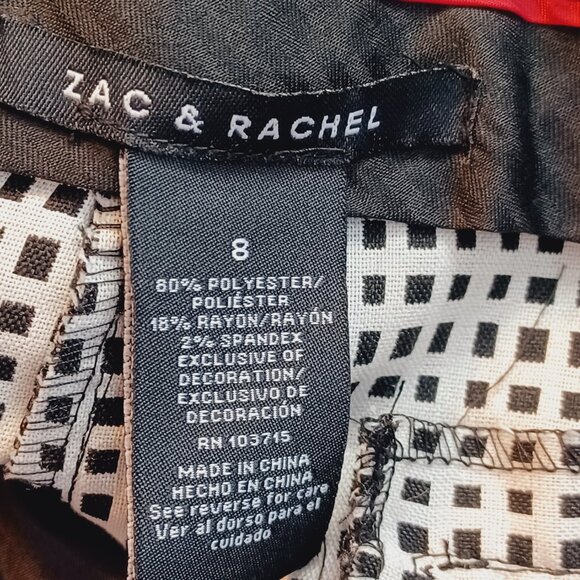 Zac & Rachel Slim Leg Black & White Pants Size 8 NWT - Picture 4 of 5